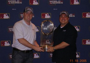 VIP Guests with 2005 White Sox World Series Trophy